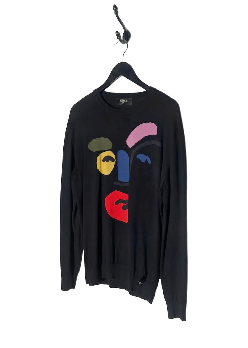 Fendi X John Booth Black Face Cotton Cashmere Sweater Boutique LUC.S