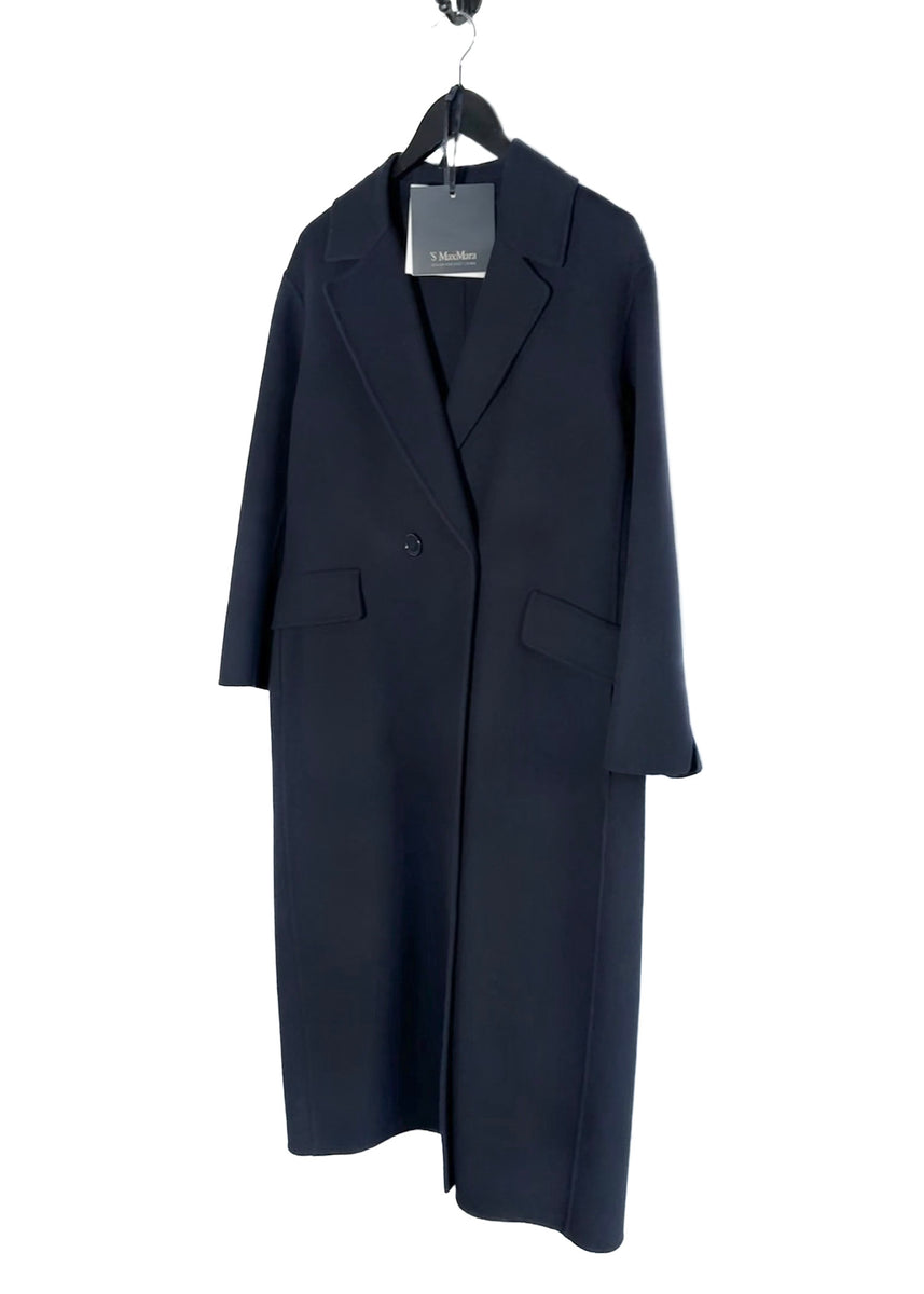 S Max Mara Navy Blue Argo Wool Coat – Boutique LUC.S