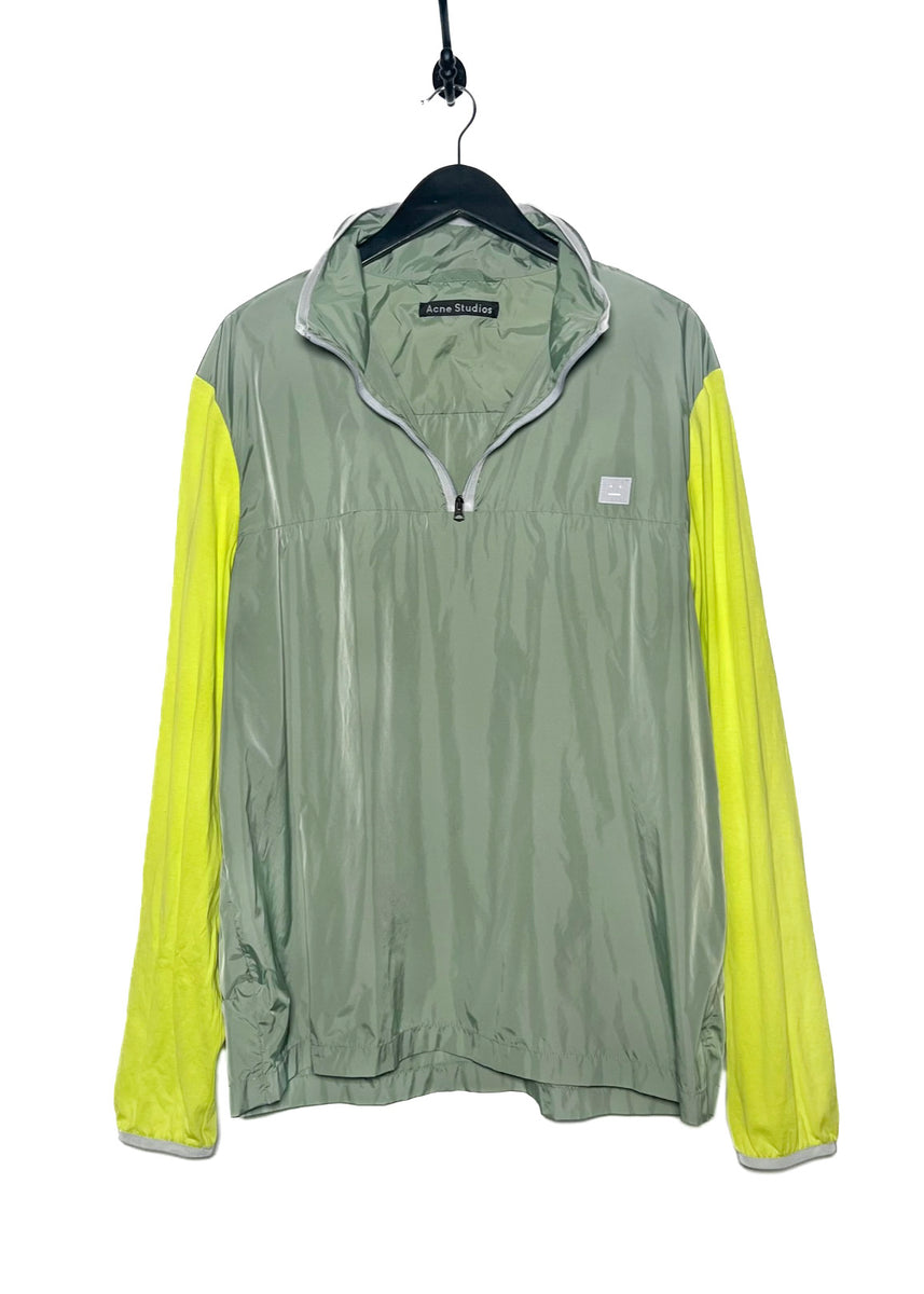 Acne Studios Contrasting Sleeves Green Face Windbreaker Jacket