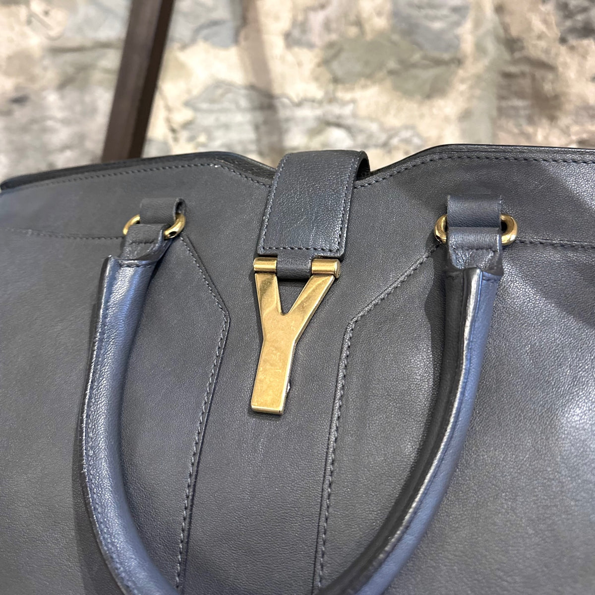 Yves Saint Laurent, Bags, Ysl Yves Saint Laurent Sheepskin Small Cabas  Chyc Tote Bag