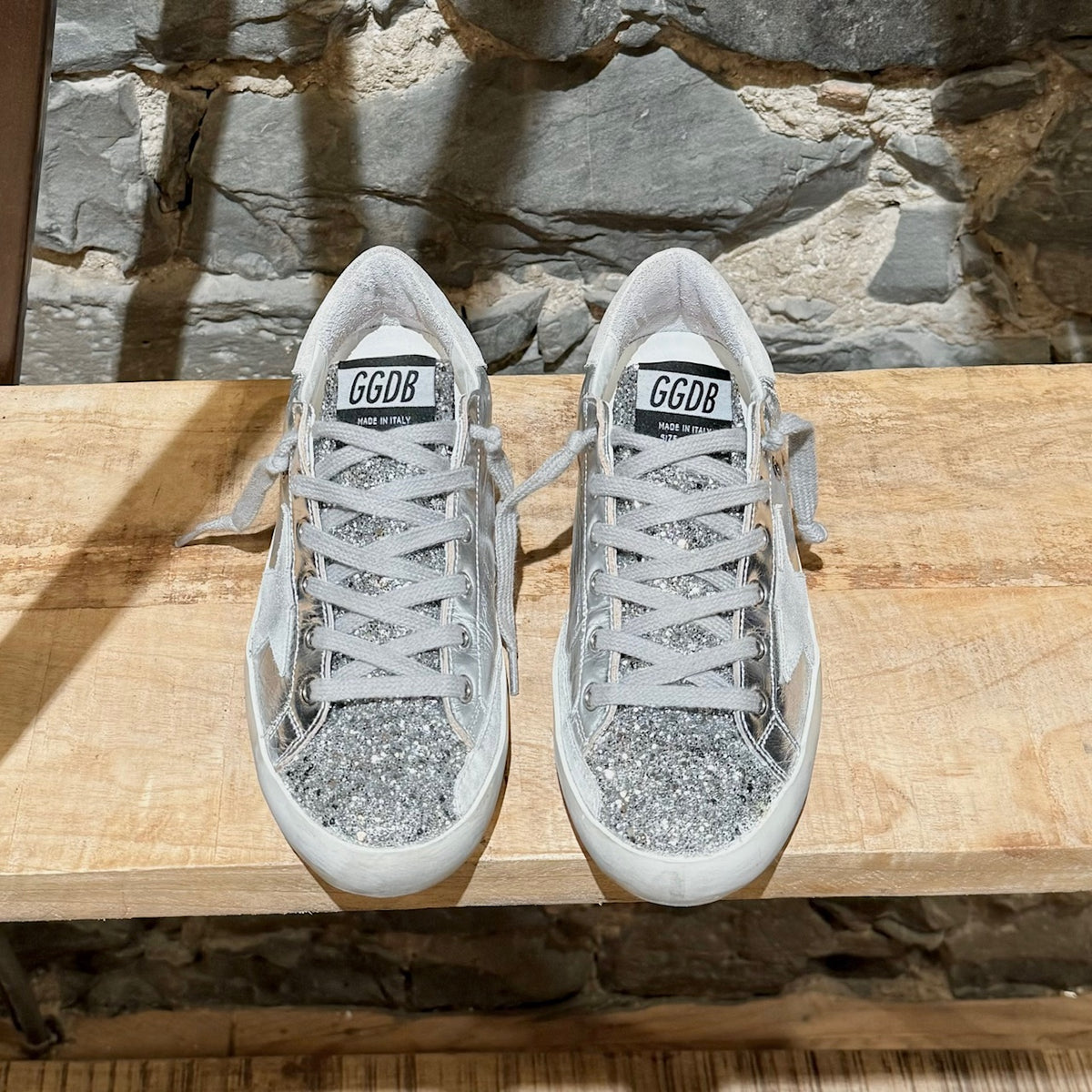 Golden goose superstar glitter sneaker on sale