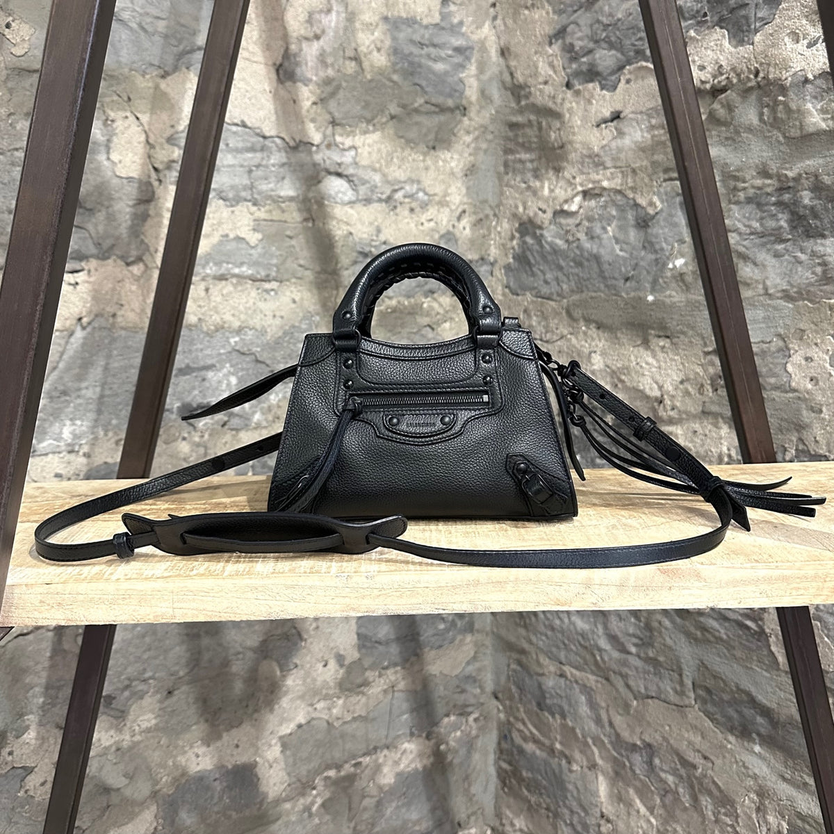 Balenciaga Neo Classic Black Leather Clutch Bag with original dustbag