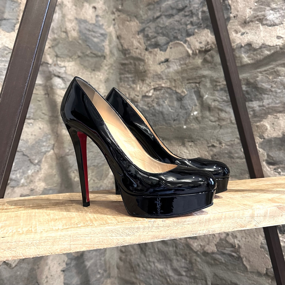 Christian Louboutin Black Patent Bianca Platform Pumps Boutique LUC.S