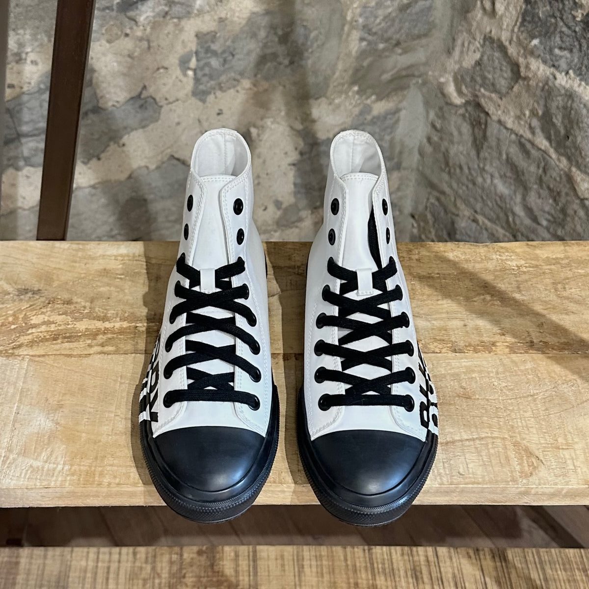Burberry Larkhall White Canvas Logo High-top Sneakers