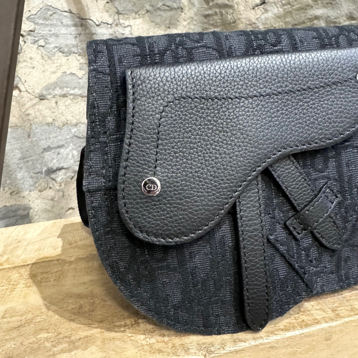 Dior Black Oblique Jacquard Saddle Pouch Bag Boutique LUC.S