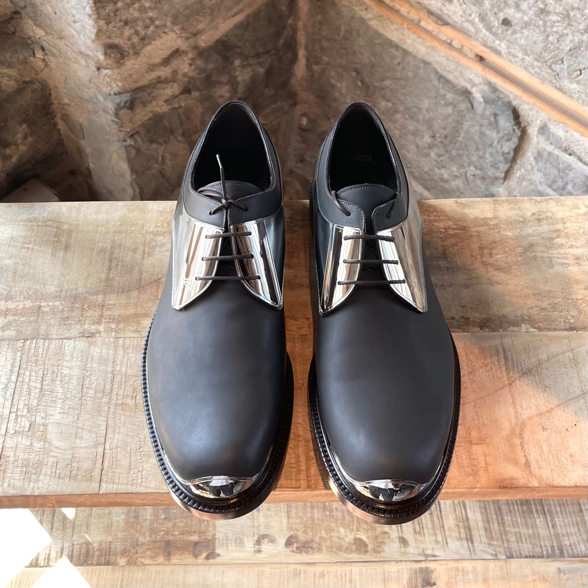 Louis Vuitton LV Black Patent Derby Shoes Leather ref.219215