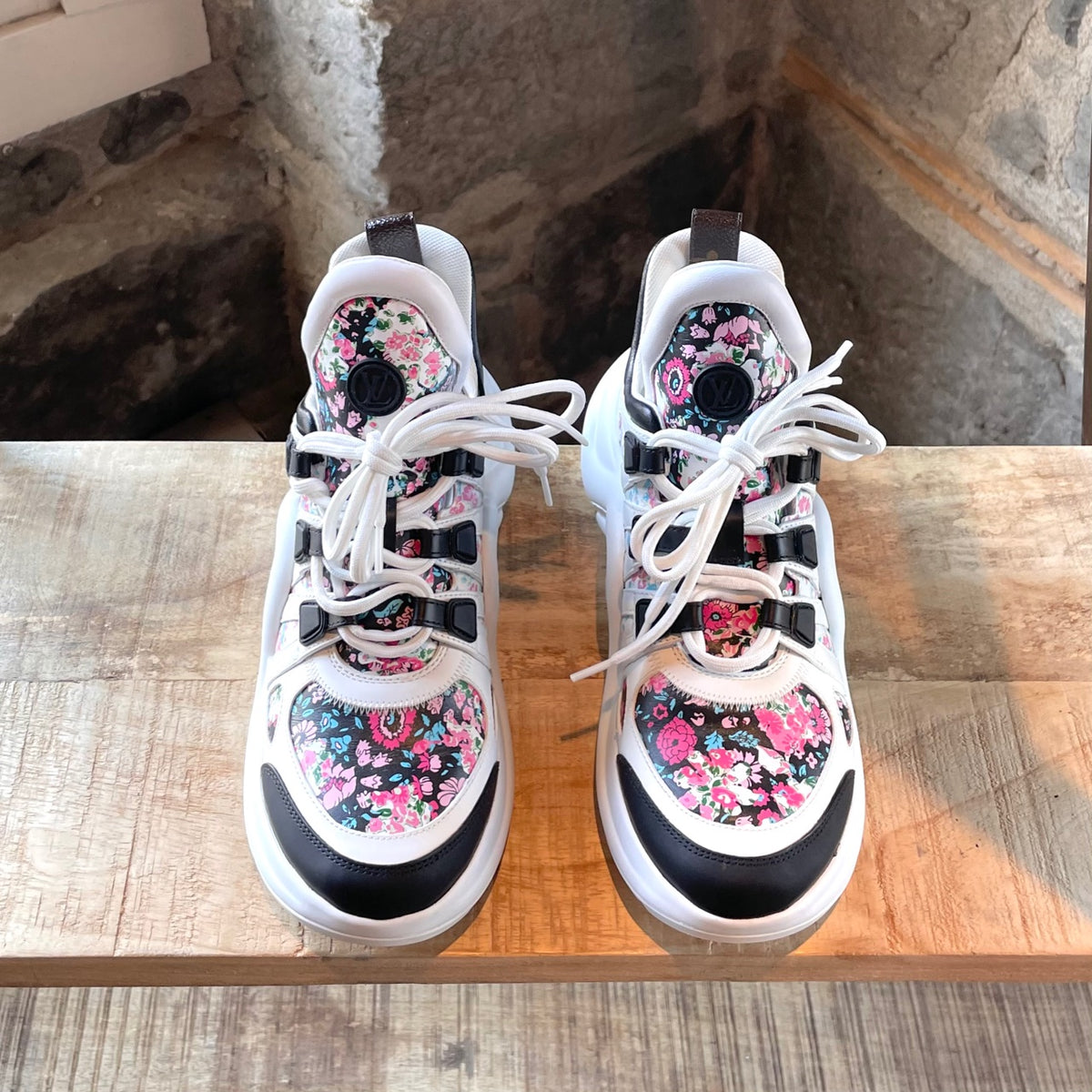 Louis Vuitton White Archlight Floral Print Chunky Sneakers – Boutique LUC.S