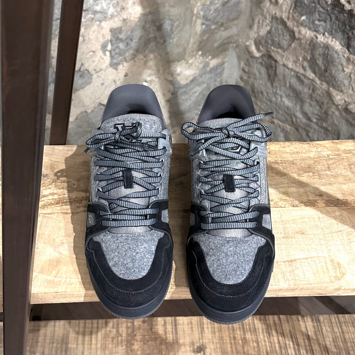 LV Trainer Sneaker in Black (On-Foot) 