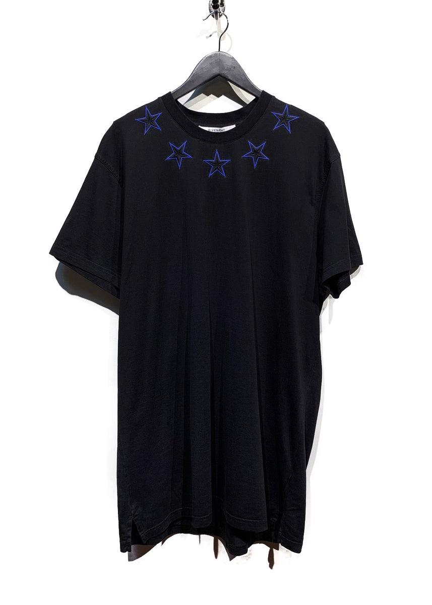 Givenchy Black Columbian Star Embroidered Oversized T shirt Boutique LUC.S