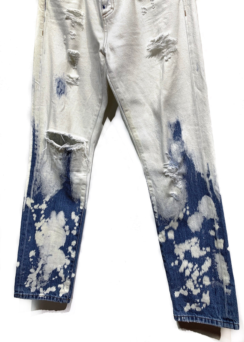 Gucci Bleached Distressed Cropped Denim