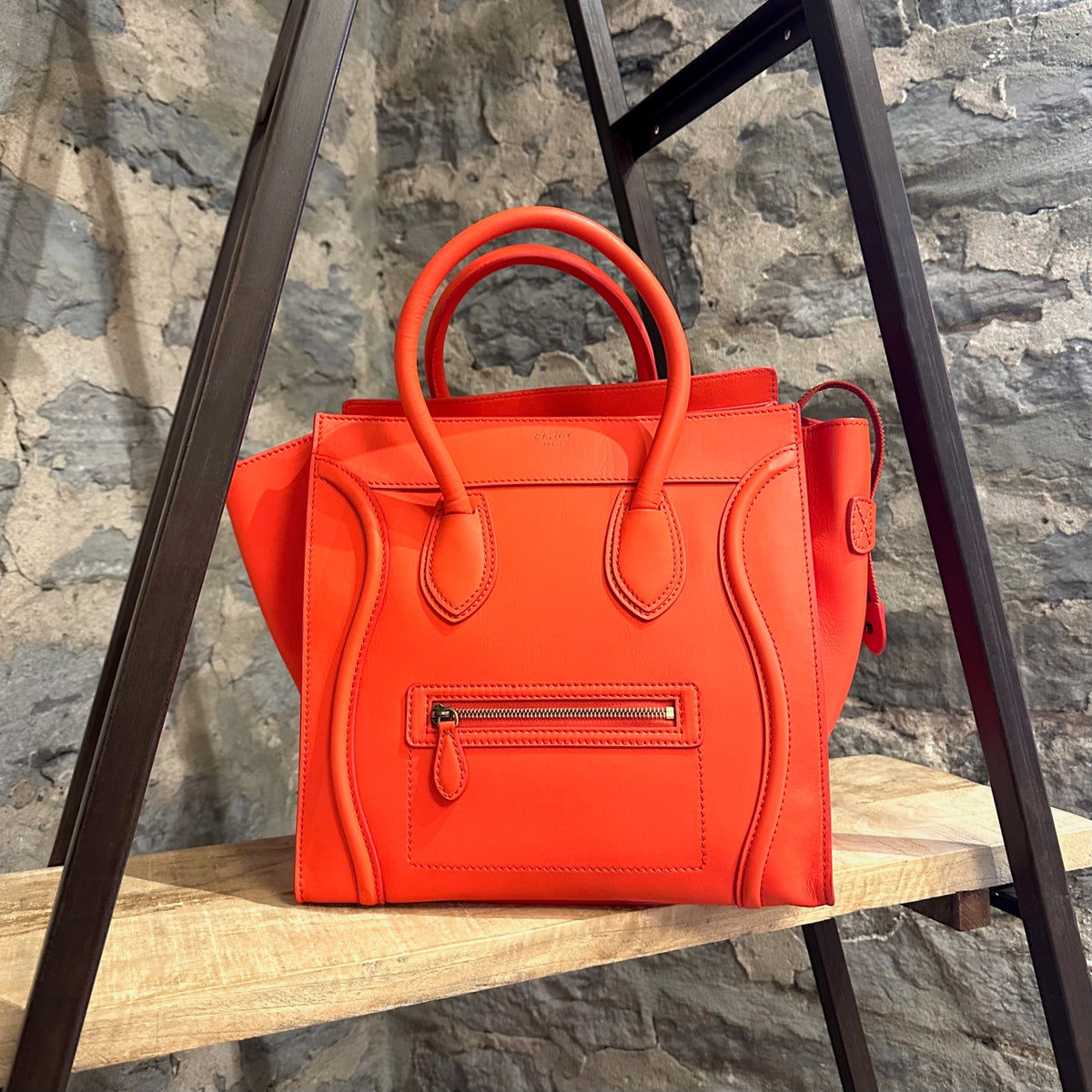 C line Orange Leather Mini Luggage Handbag Boutique LUC.S