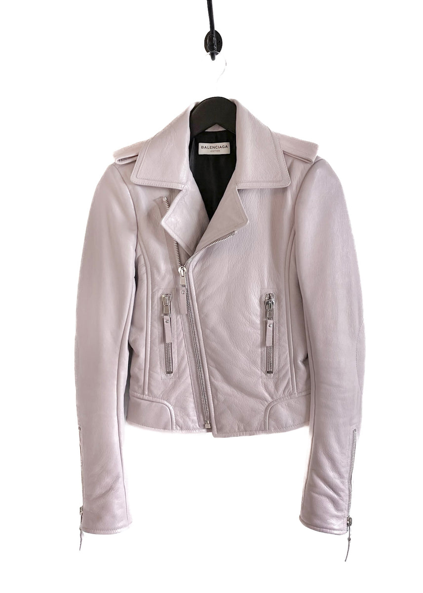 Balenciaga Lilac Biker Leather Jacket Boutique LUC.S