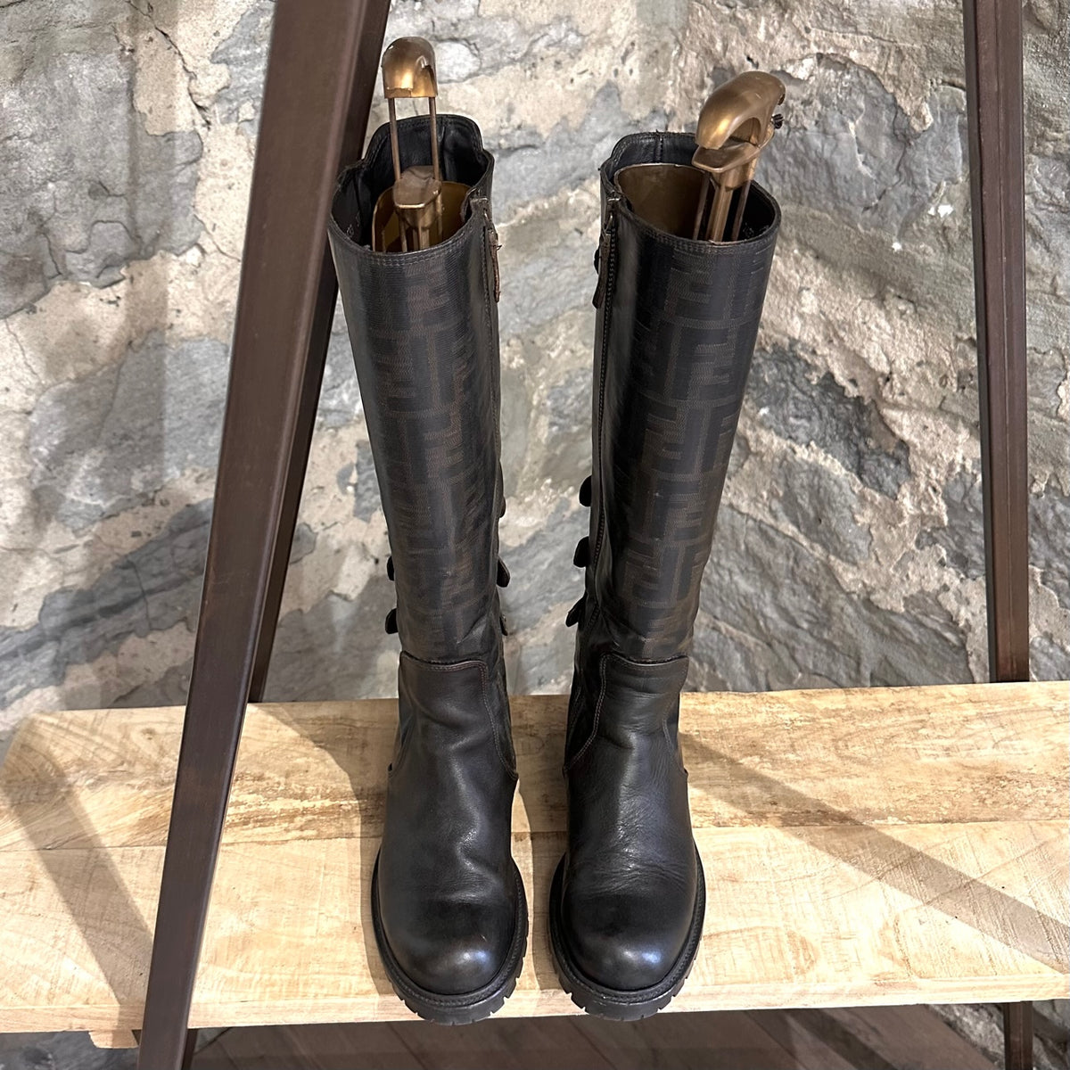 Fendi zucca store rain boots