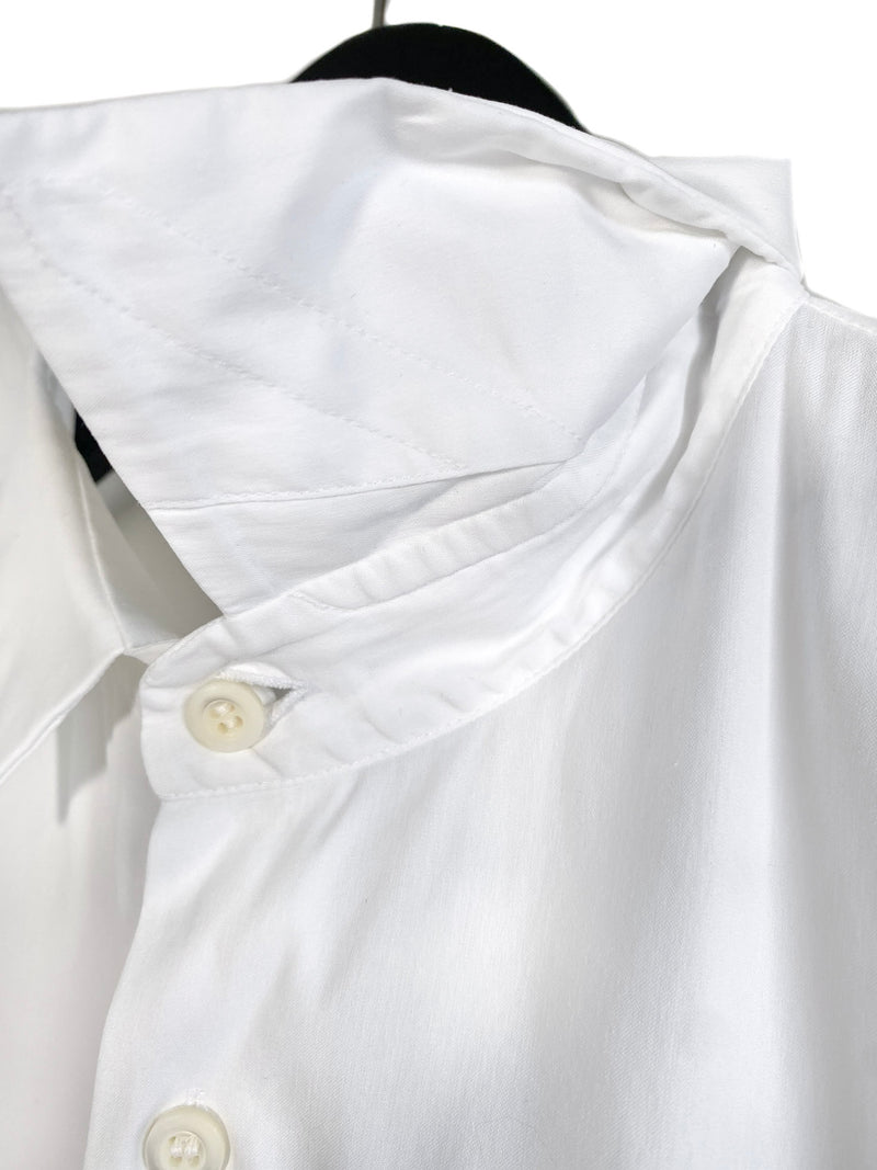 Chemise boutonnée classique extensible en popeline blanche Prada