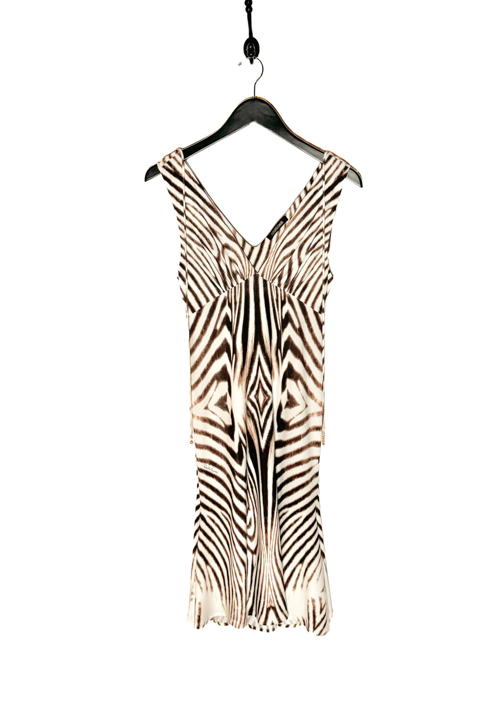 Roberto Cavalli Zebra Print White Dress