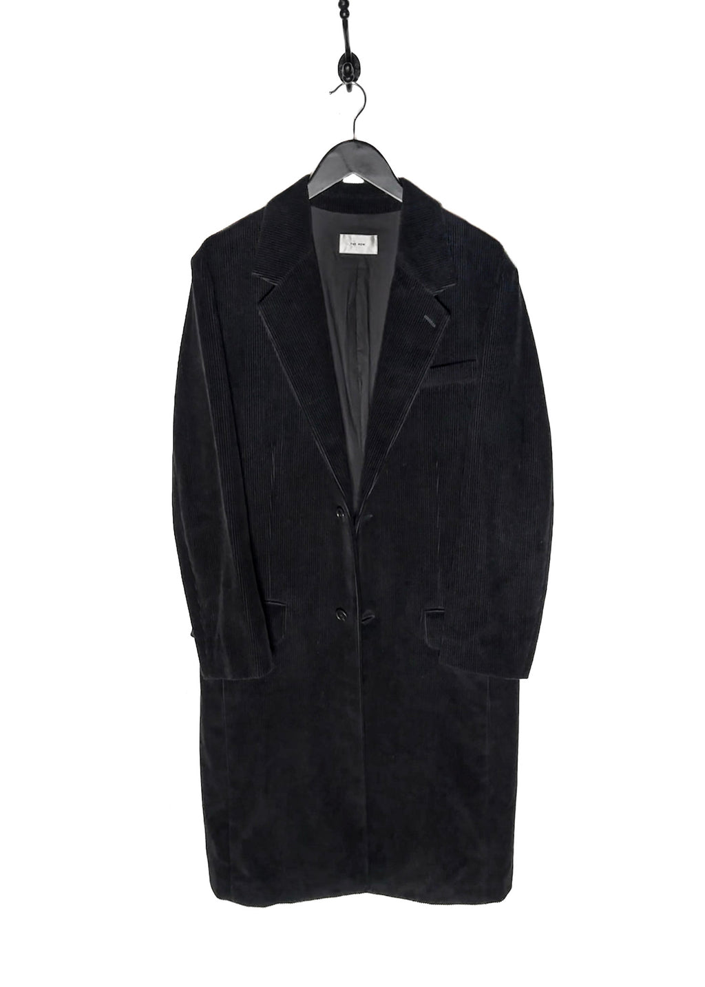 The Row FW22 Black Topeeka Corduroy Long Coat