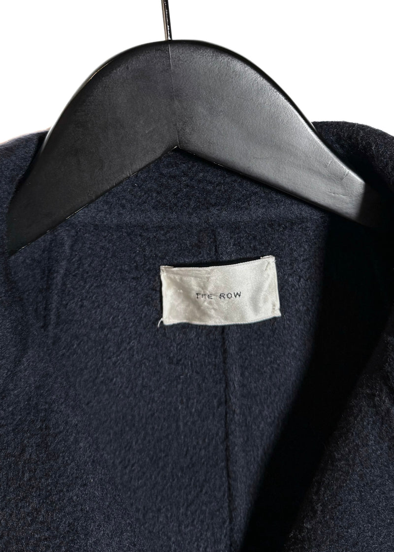 The Row Navy Blue Cashmere Dorothy Double Breasted Coat