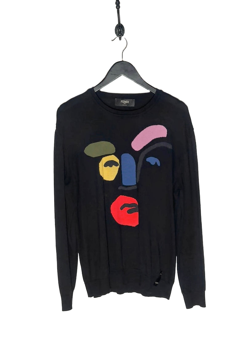 Pull en coton et cachemire noir Fendi X John Booth