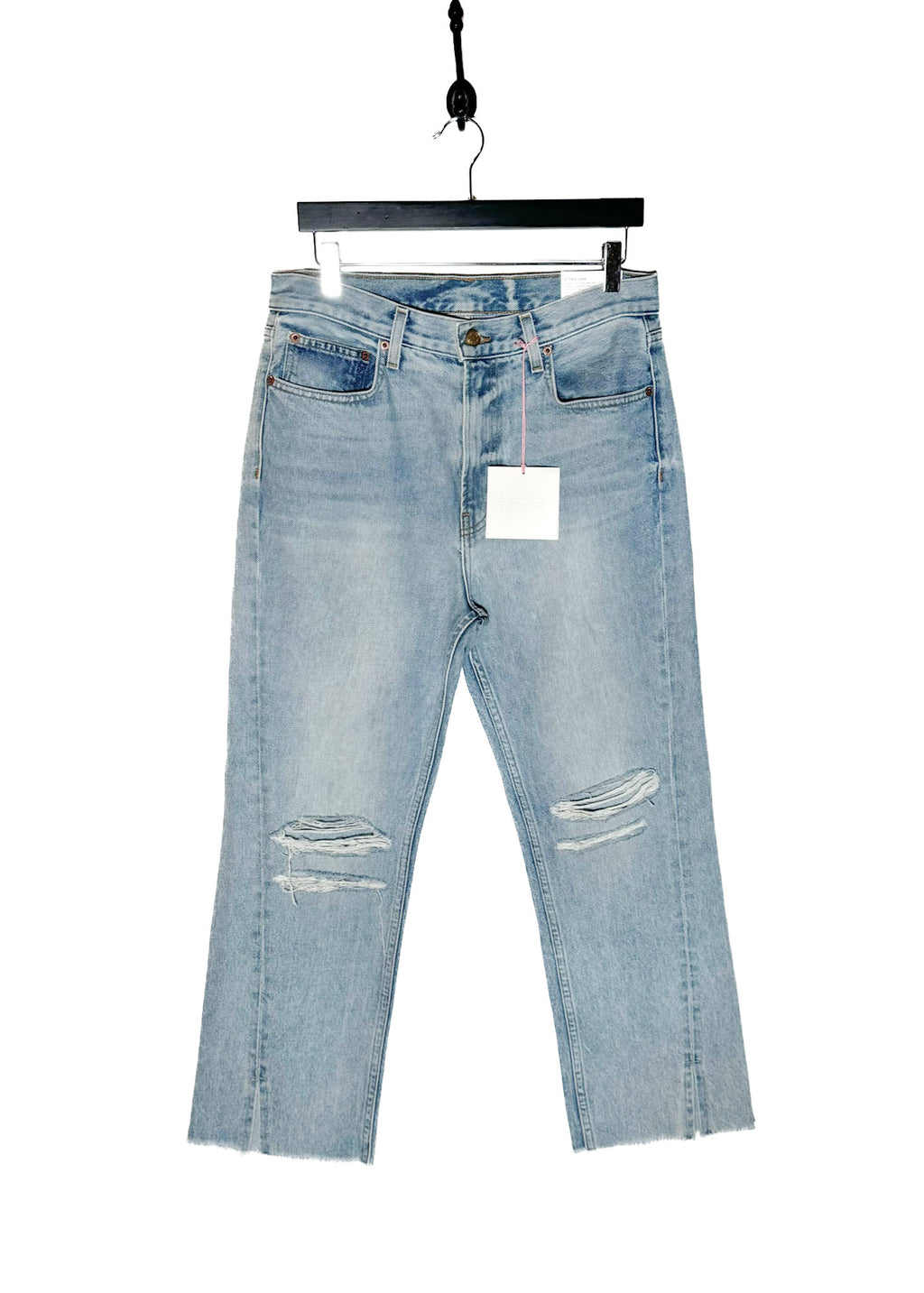 B sides Washed Blue Distressed Stowe Boyfriend Jeans