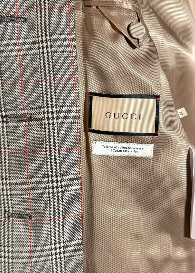 Gucci Grey Prince Of Wales 3 Buttons Blazer