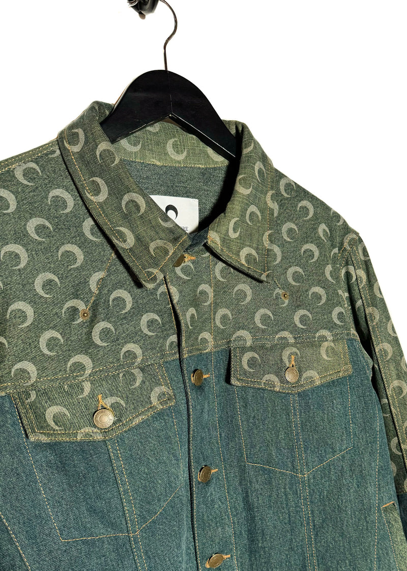 Manteau en denim régénéré bleu marine Serre Moon Crescent