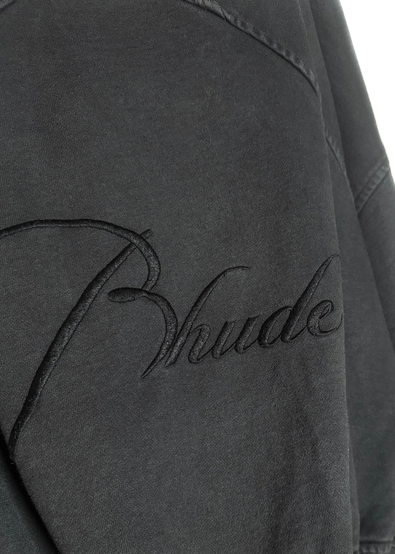 Rhude Charcoal Quarter Zip Logo Embroidered Los Angeles Lakers Sweatshirt