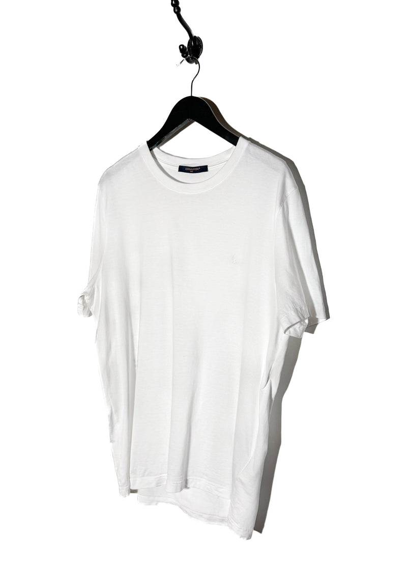 Louis Vuitton White Logo Embroidered T-shirt