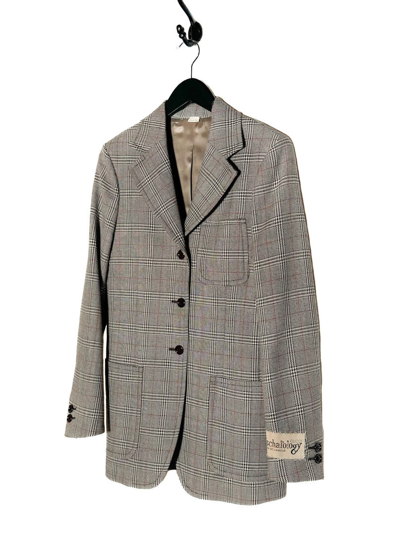 Gucci Grey Prince Of Wales 3 Buttons Blazer