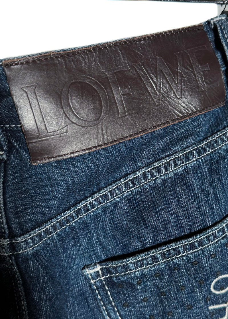 LOEWE Washed Blue Hello Telephone Embroidered Jeans