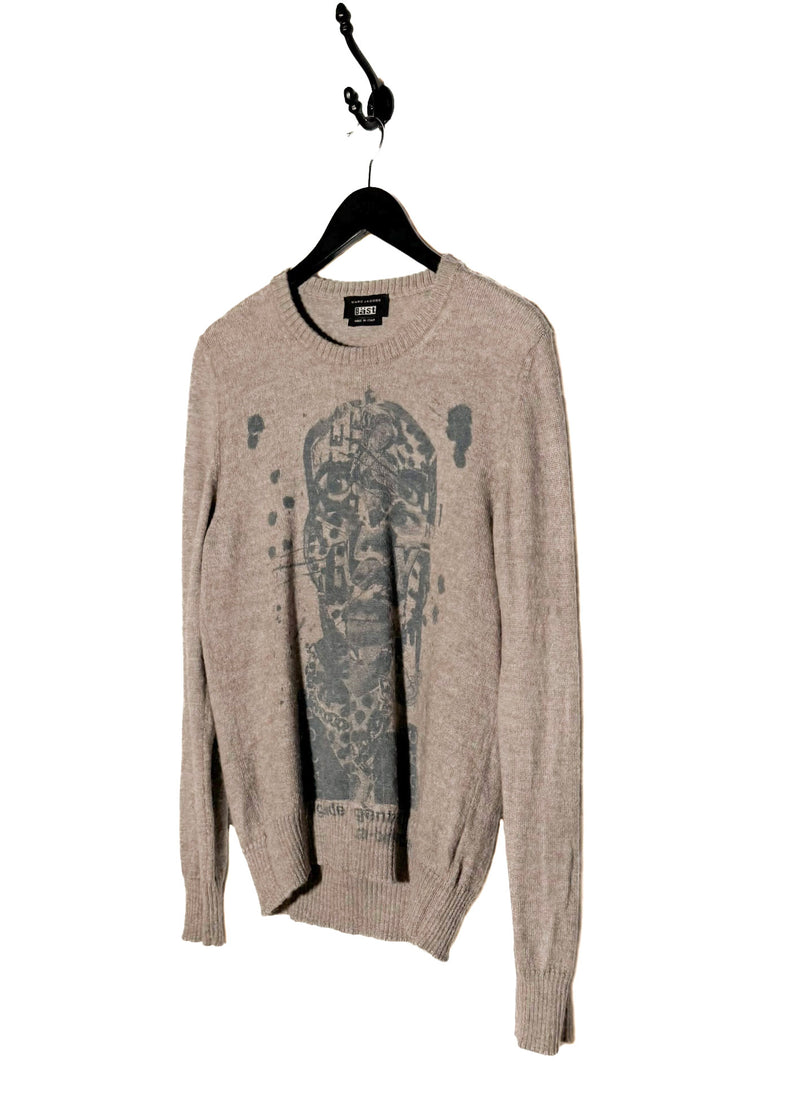 Marc Jacobs X Bäst Taupe Printed Alpaca Silk Sweater