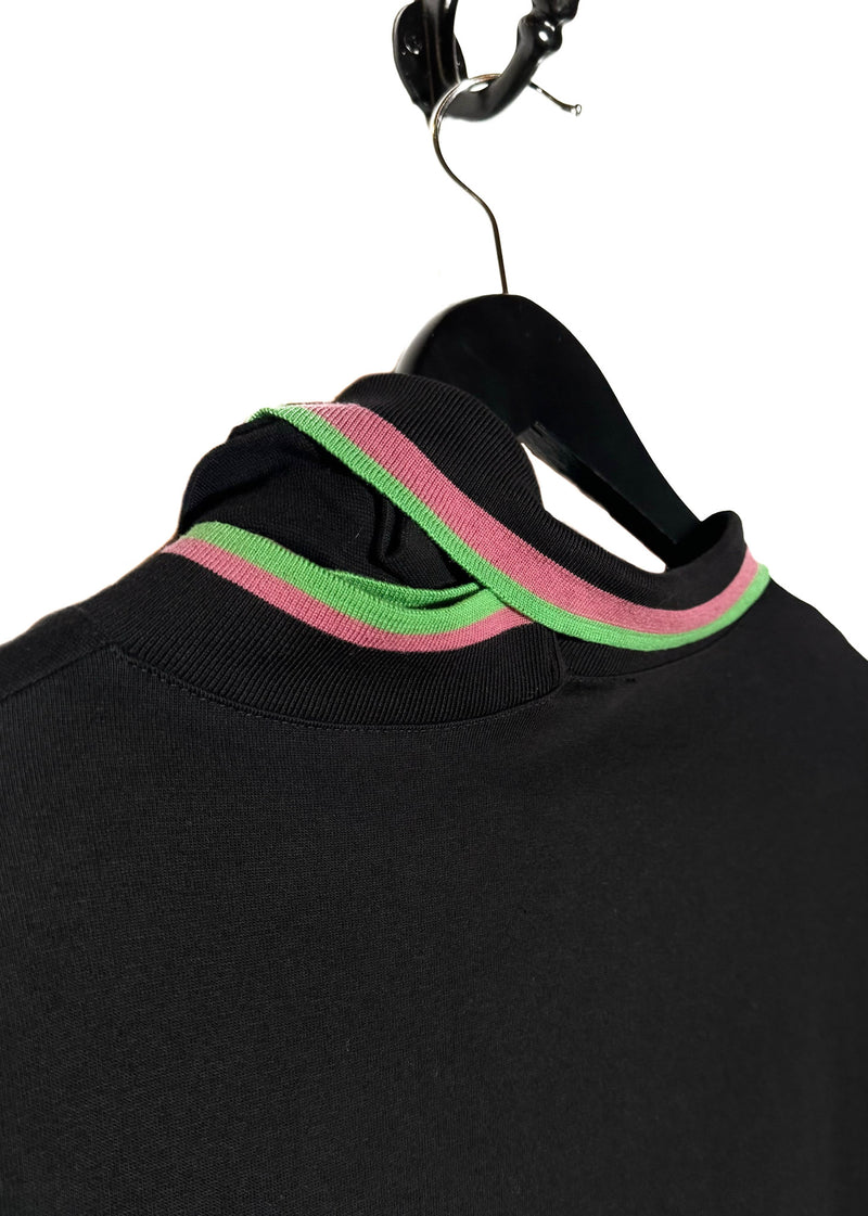 Y/Project Cut Out Collar Black Long Sleeves Polo Shirt