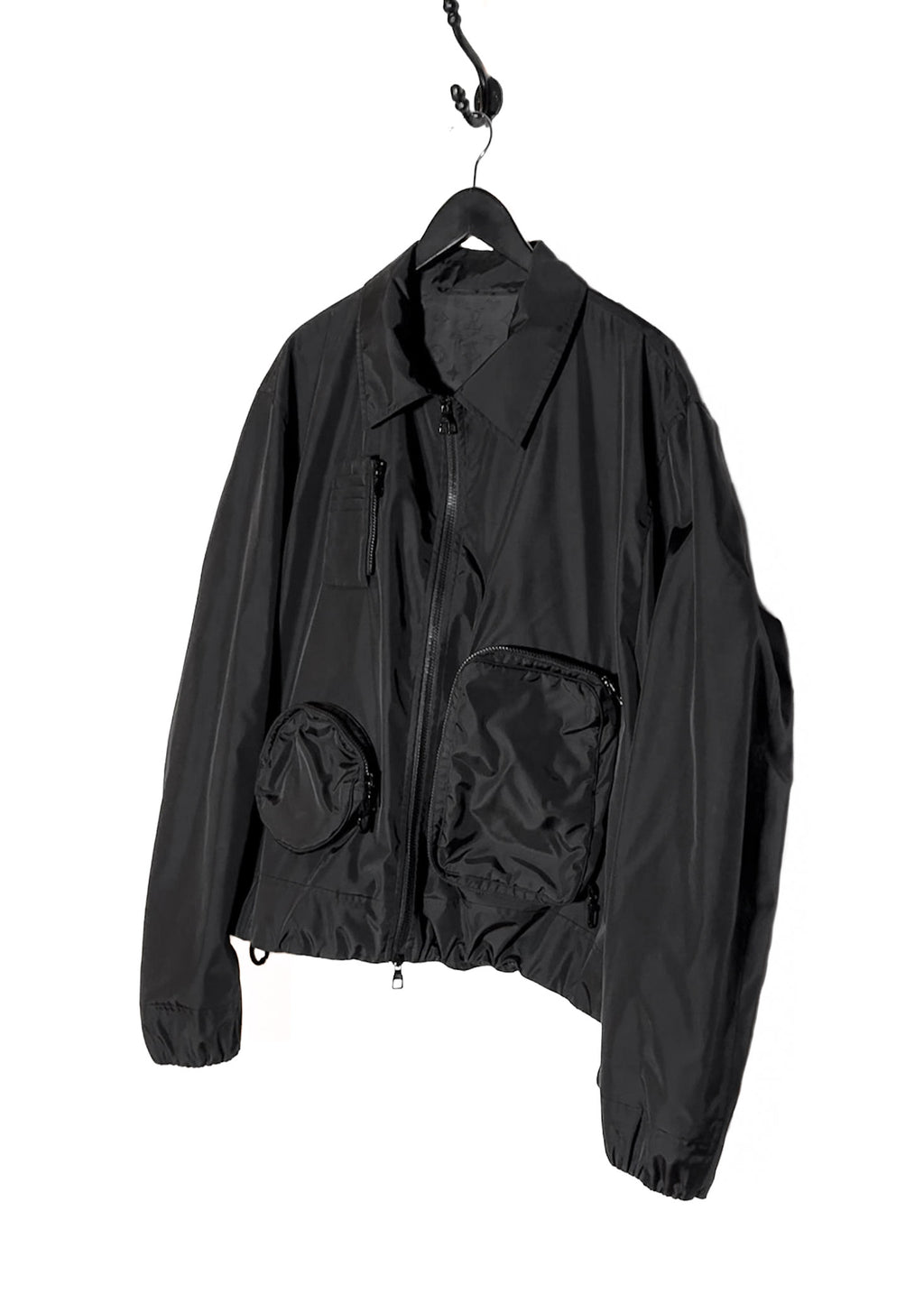 Manteau coupe-vent à poches en nylon noir Louis Vuitton 2020