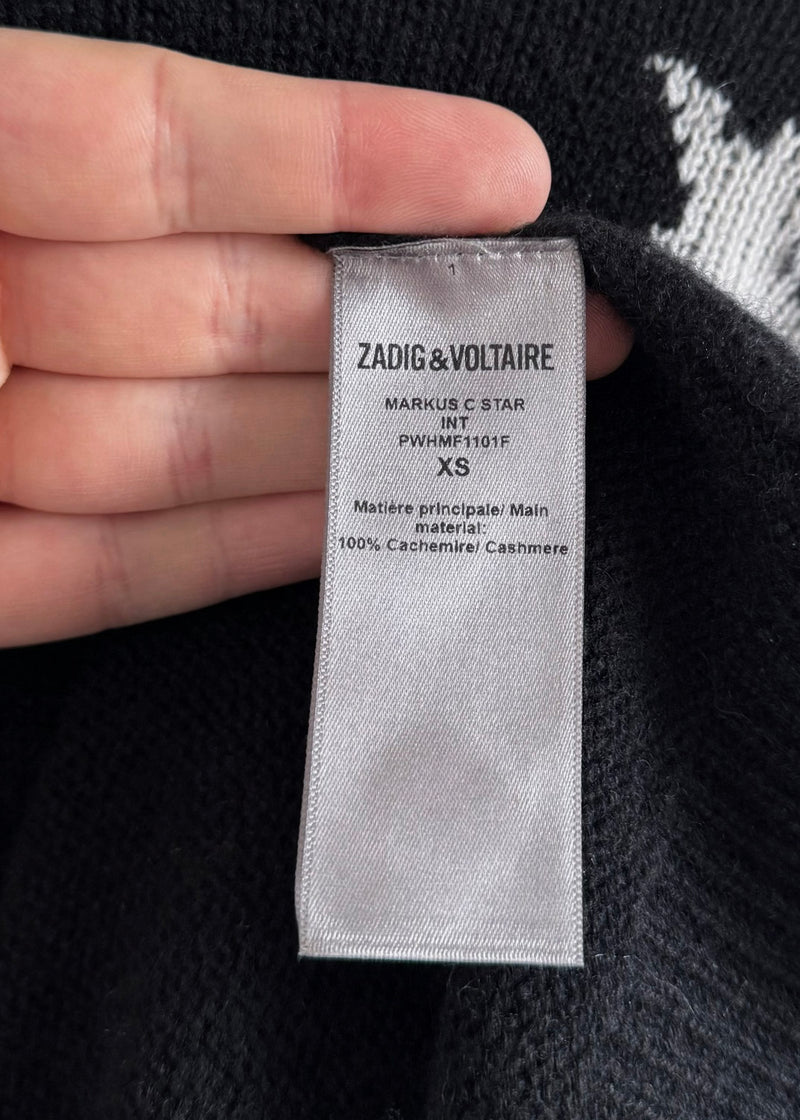 Zadig & Voltaire Black Markus C Star Cashmere Sweater