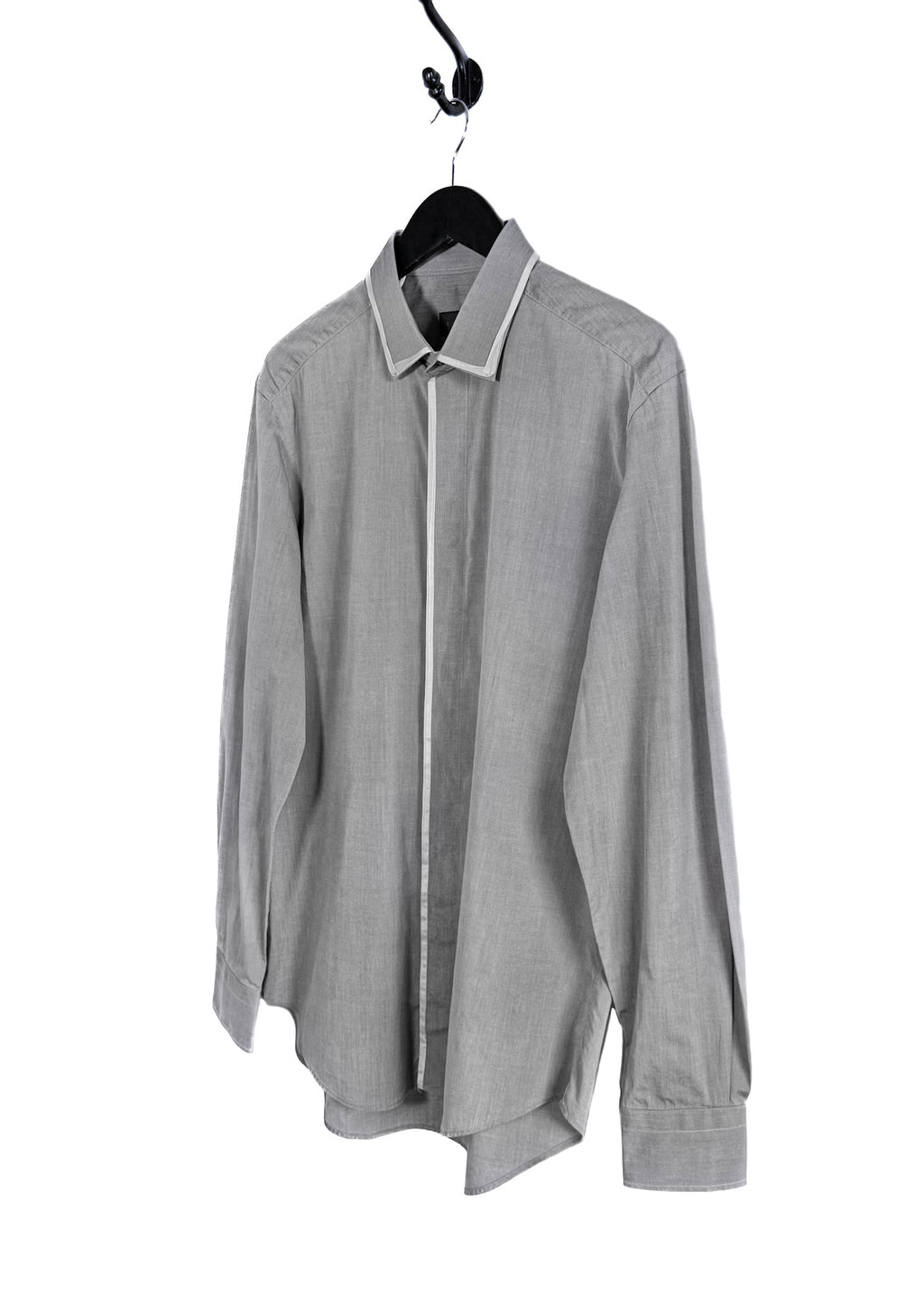 Lanvin Grey Shirt With Silver Trim