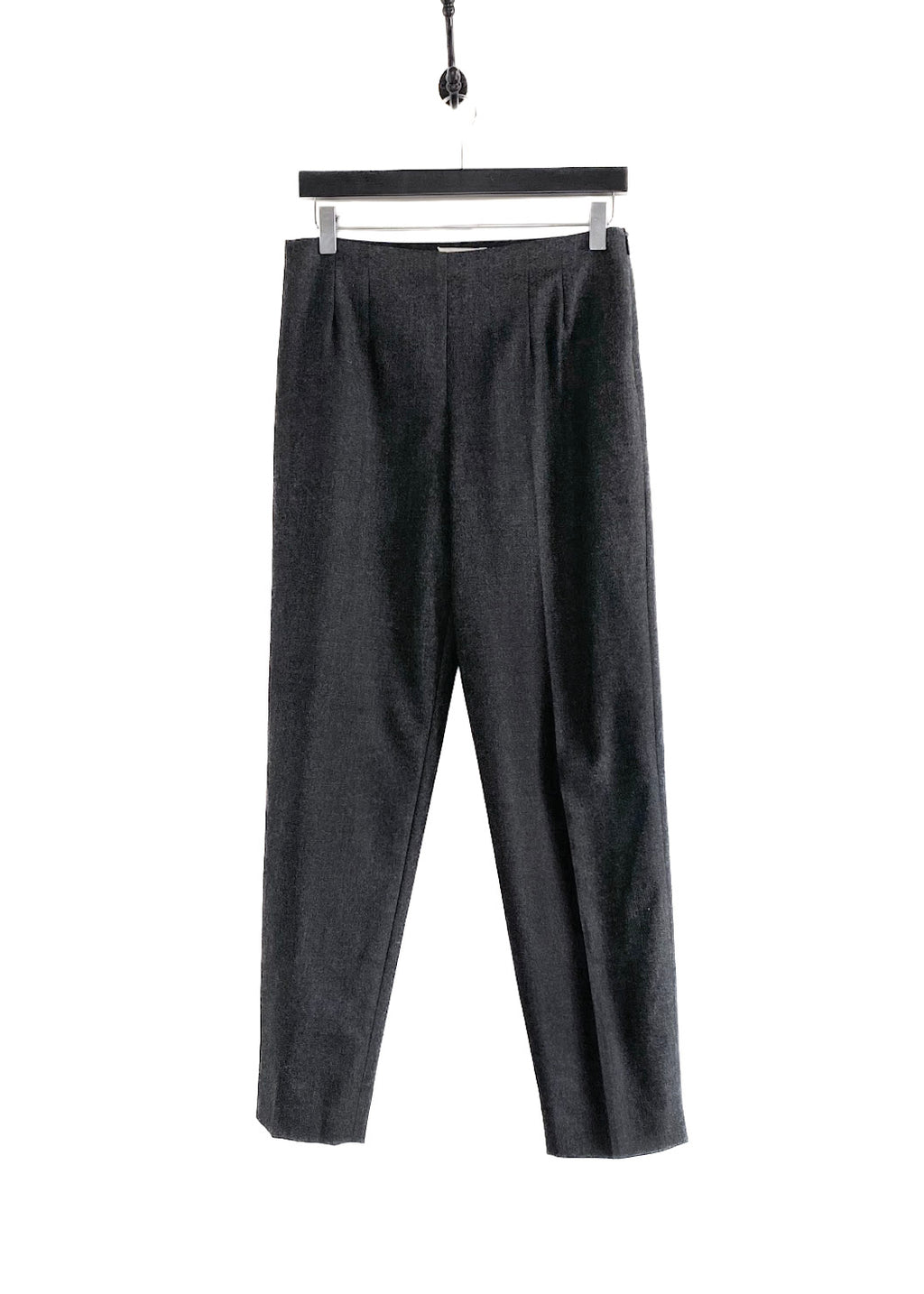The Row Charcoal Virgin Wool Cropped Pants