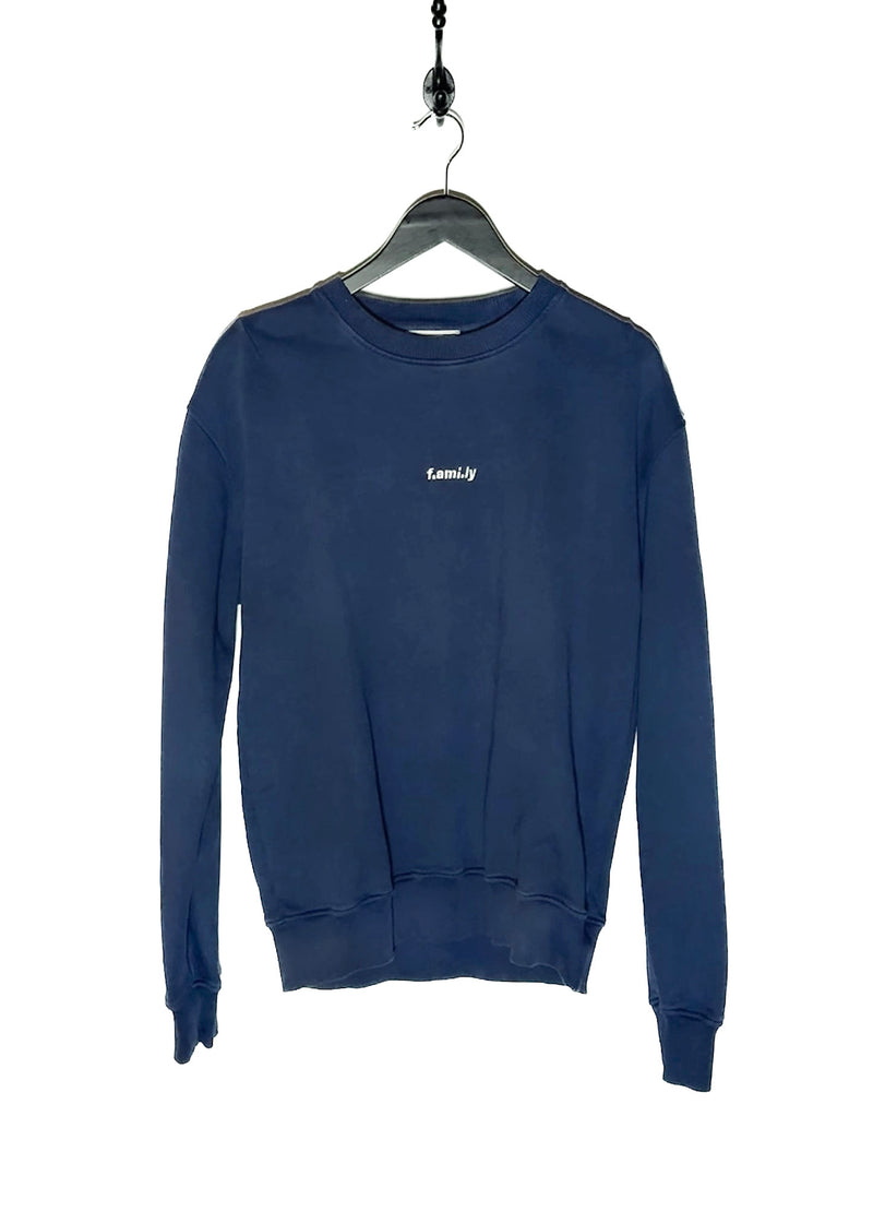 Ami Indigo Blue "F.ami.ly" Embroidered Sweatshirt