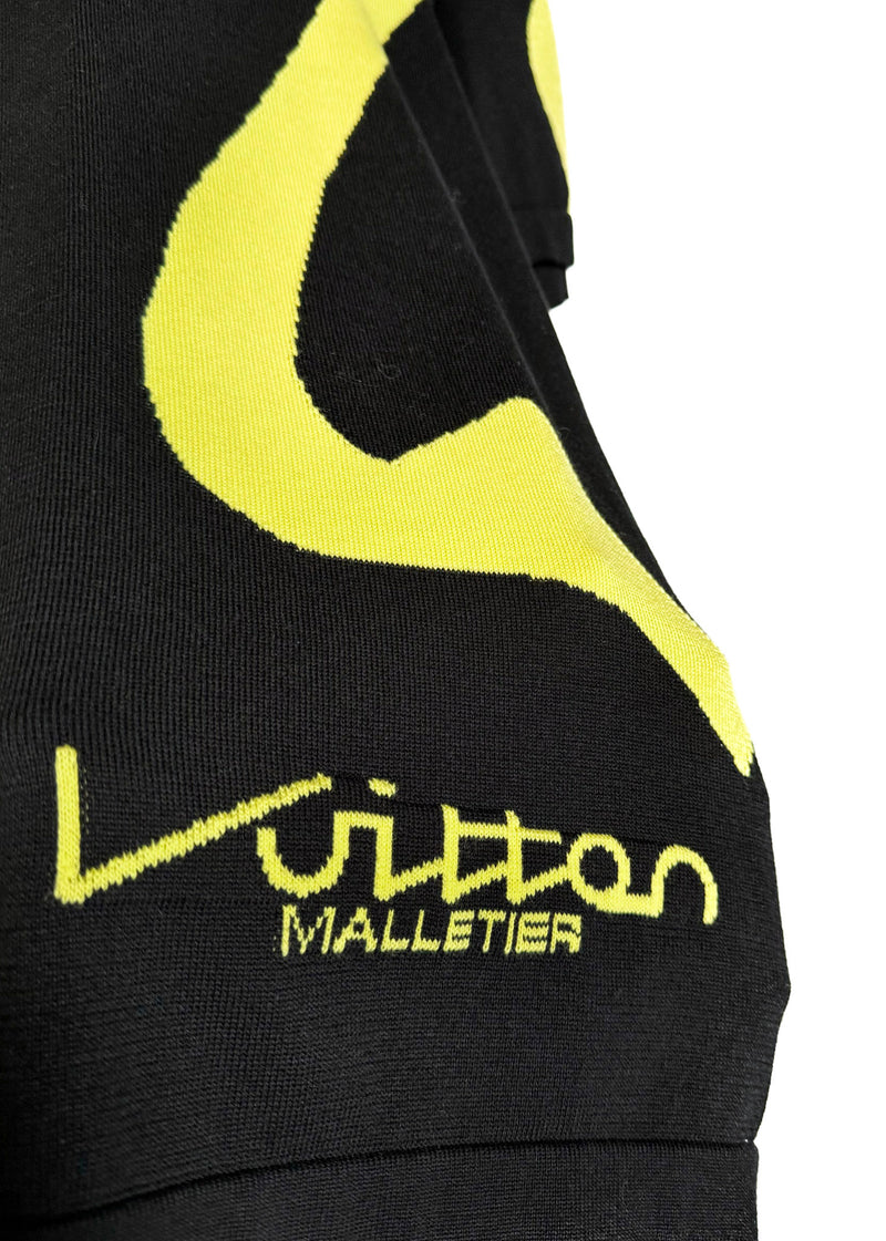 Louis Vuitton 2023 Black Sporty Line Yellow Intarsia Knit T-shirt