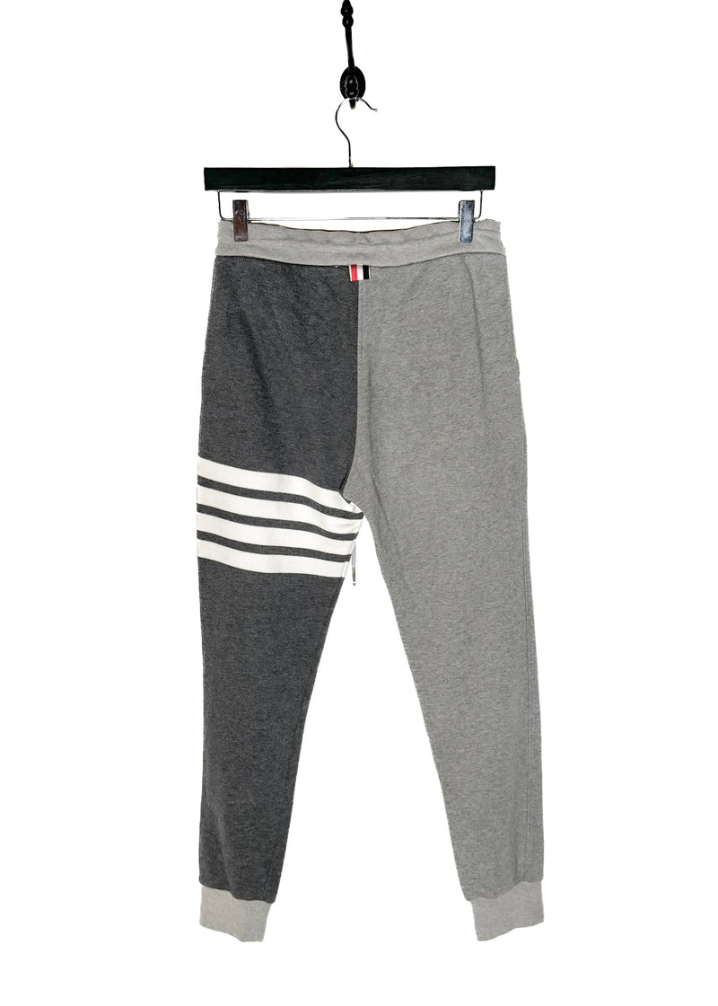 Thom Browne Grey Colorblock 4-bar Sweatpants