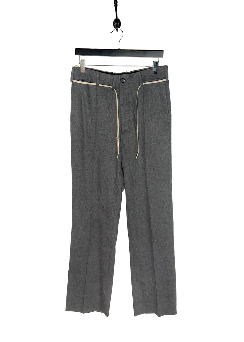 Marni 2023 Grey Wool Shoelace Accent Pants