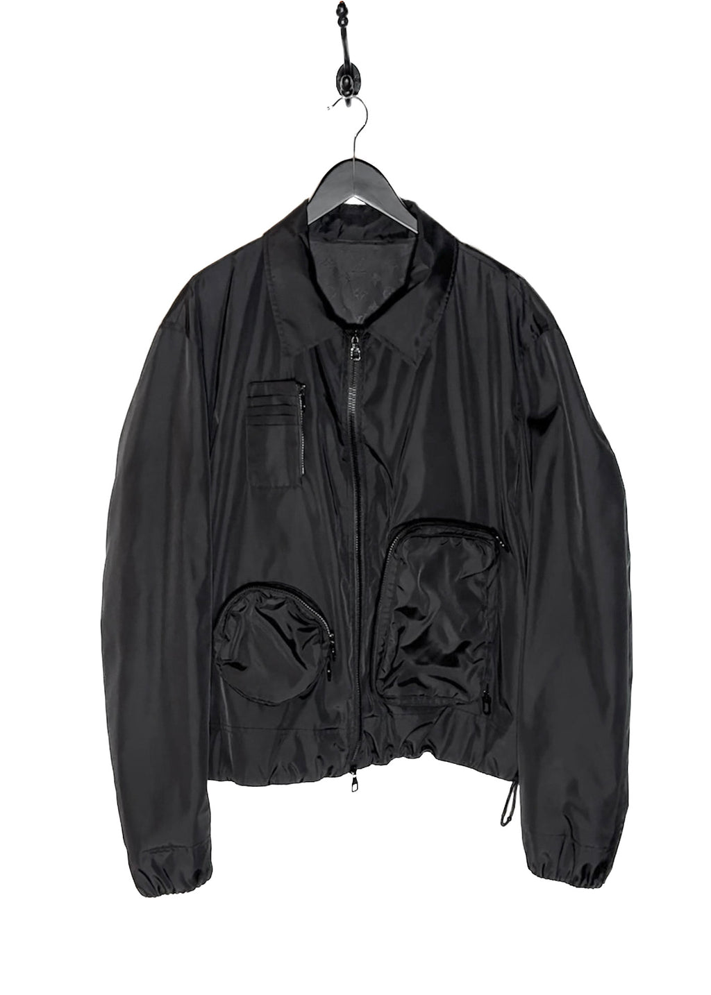 Manteau coupe-vent à poches en nylon noir Louis Vuitton 2020