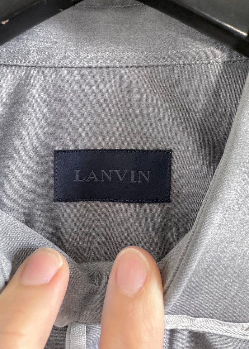 Lanvin Grey Shirt With Silver Trim