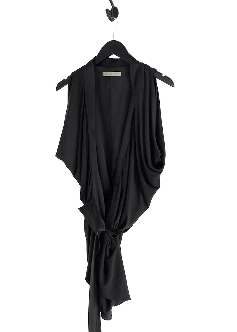 Balenciaga Black Wrap Over Top