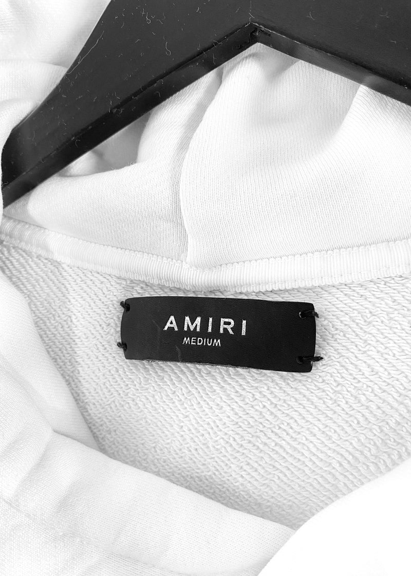 Amiri White Core Black Logo Hoodie