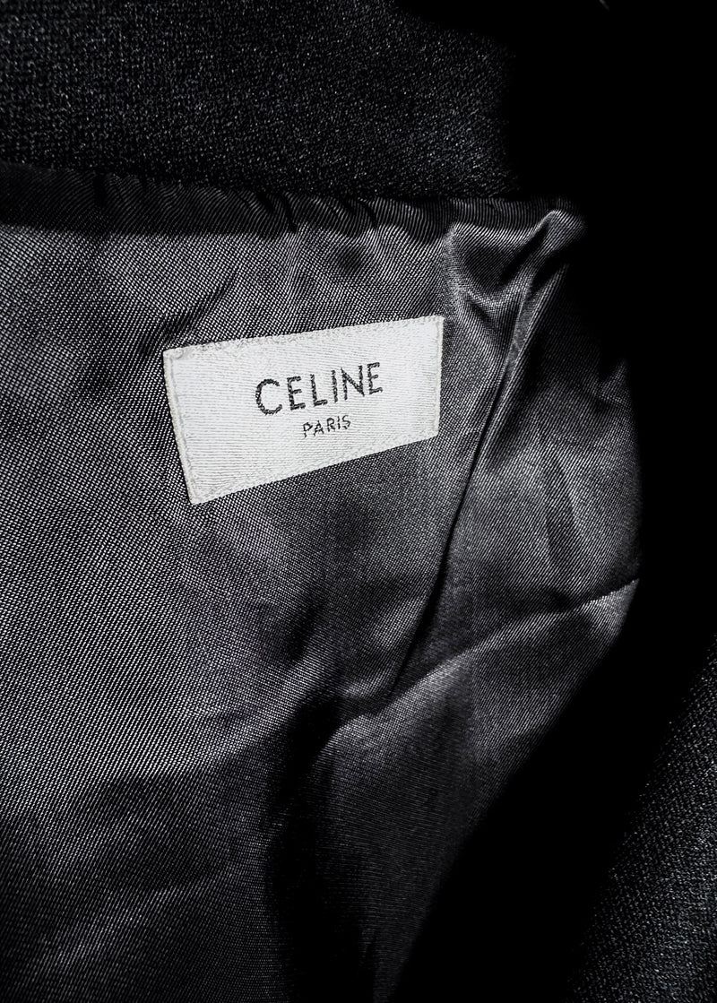 Chandail zippé Céline logo brodé noir rouge