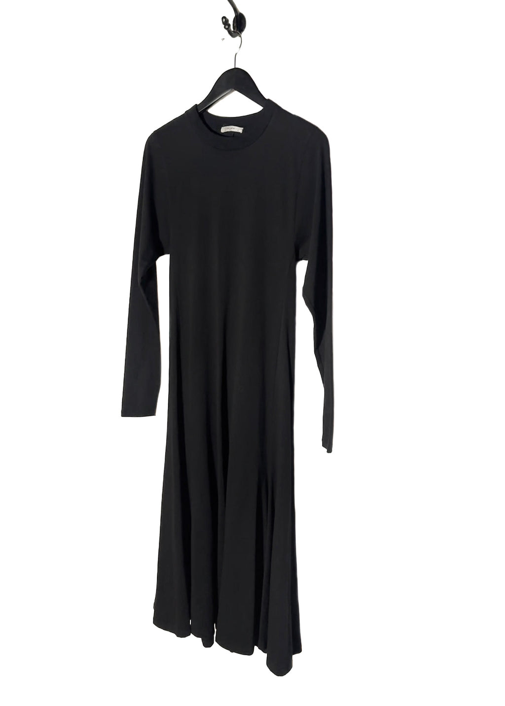 The Row Black Gentwood Long Sleeve A-Line Jersey Midi Dress