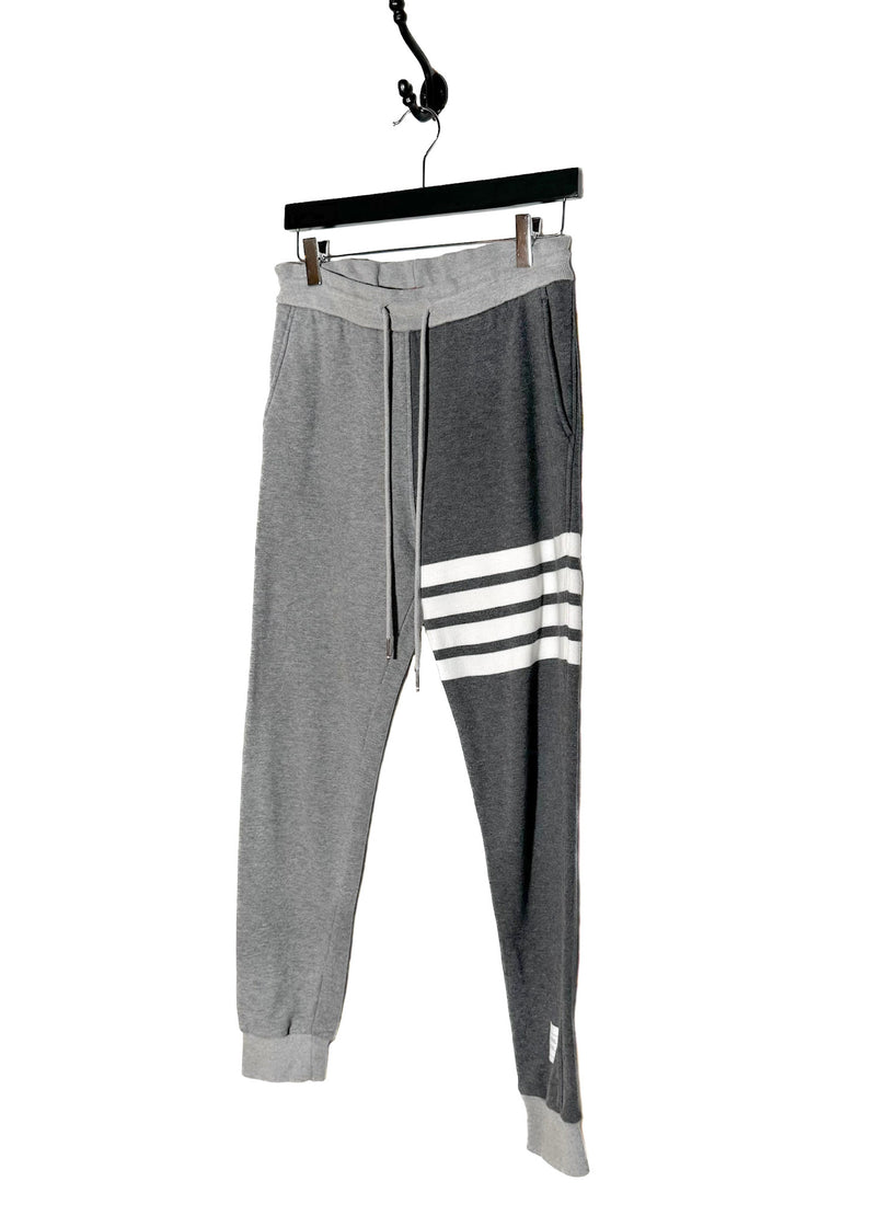 Pantalon de survêtement Thom Browne gris colorblock à 4 bandes