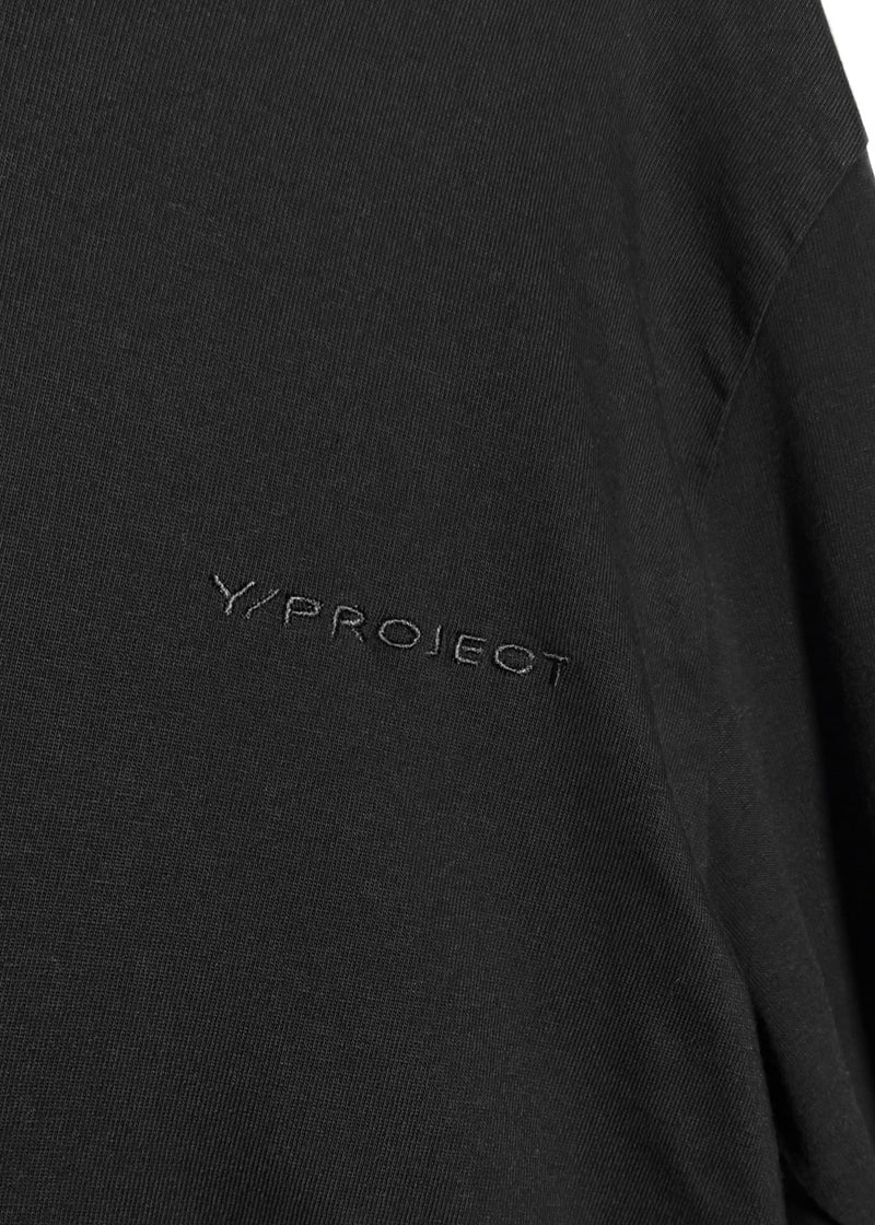 Y/Project Cut Out Collar Black Long Sleeves Polo Shirt