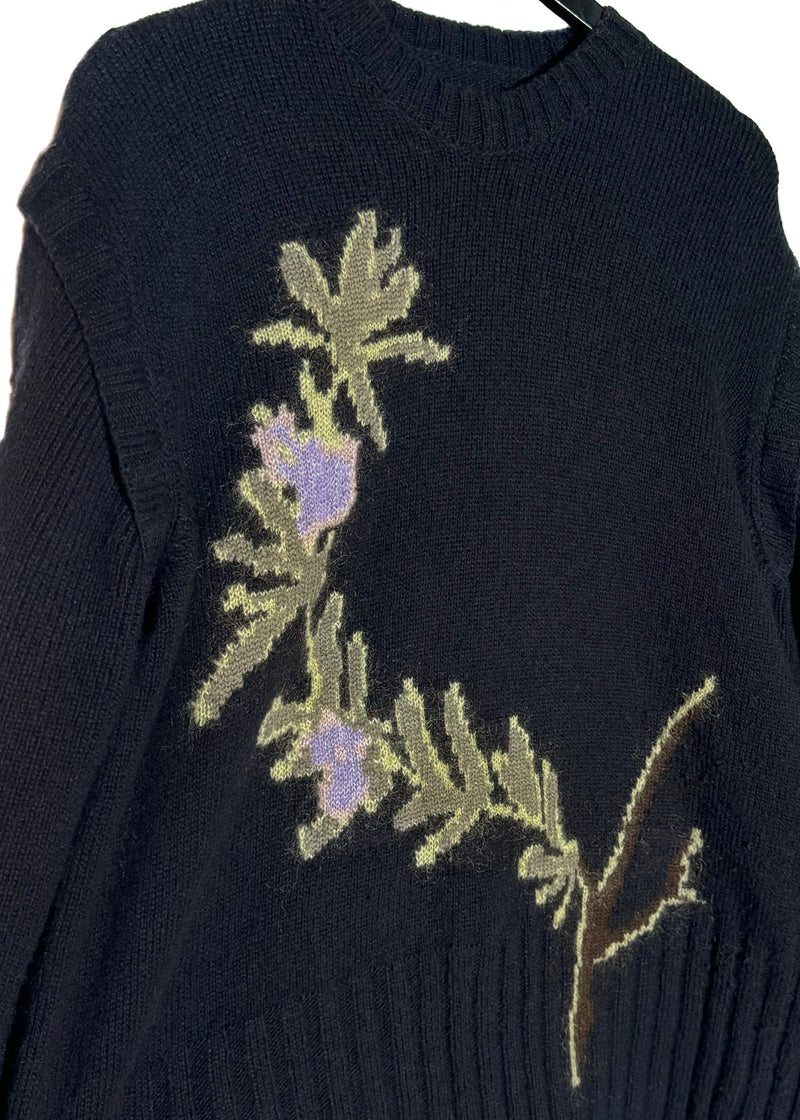 Jacquemus La Maille Romarin Rosemary Floral Intarsia Sweater