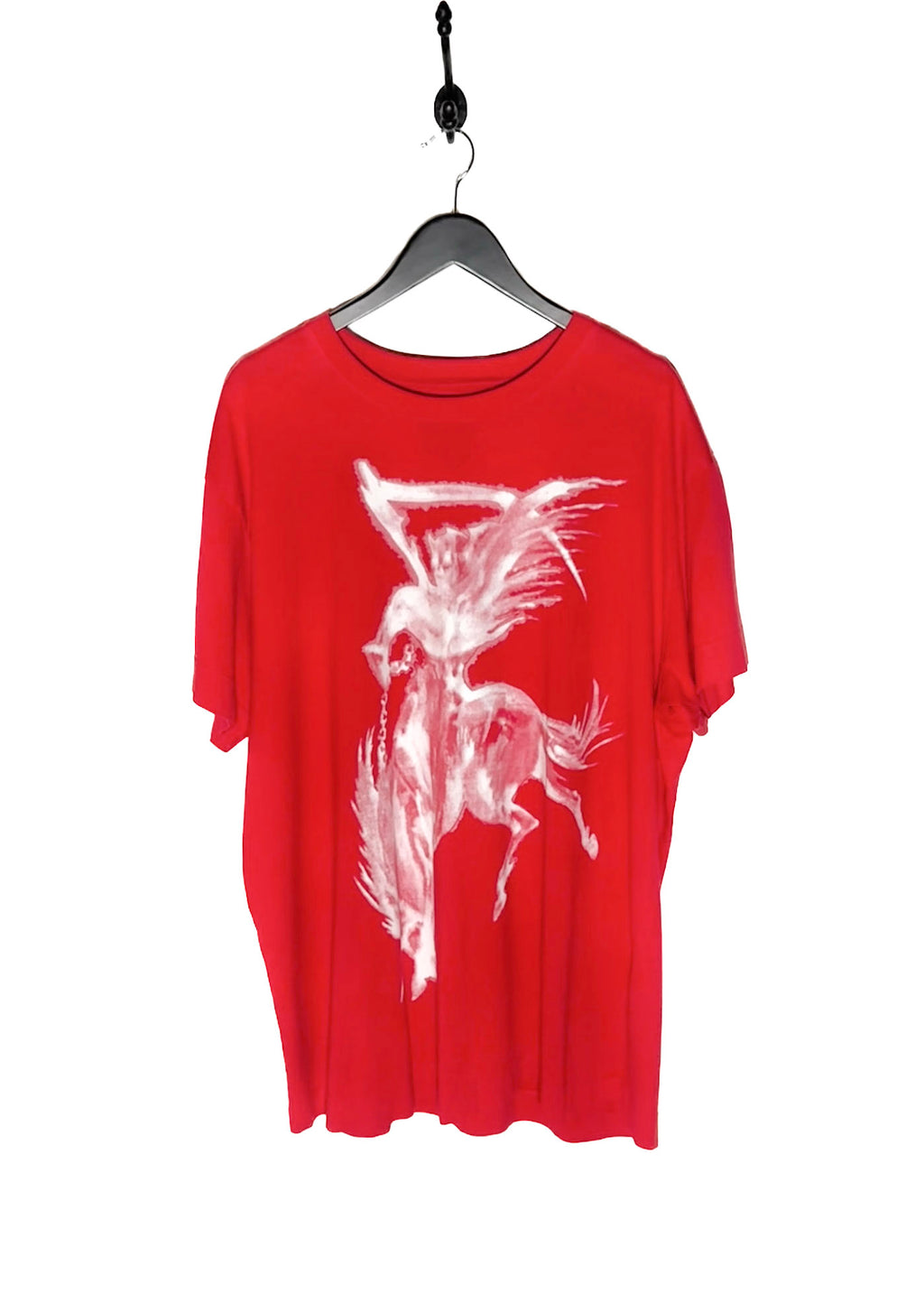 T-shirt rouge oversize à imprimé gothique et logo Givenchy SS21