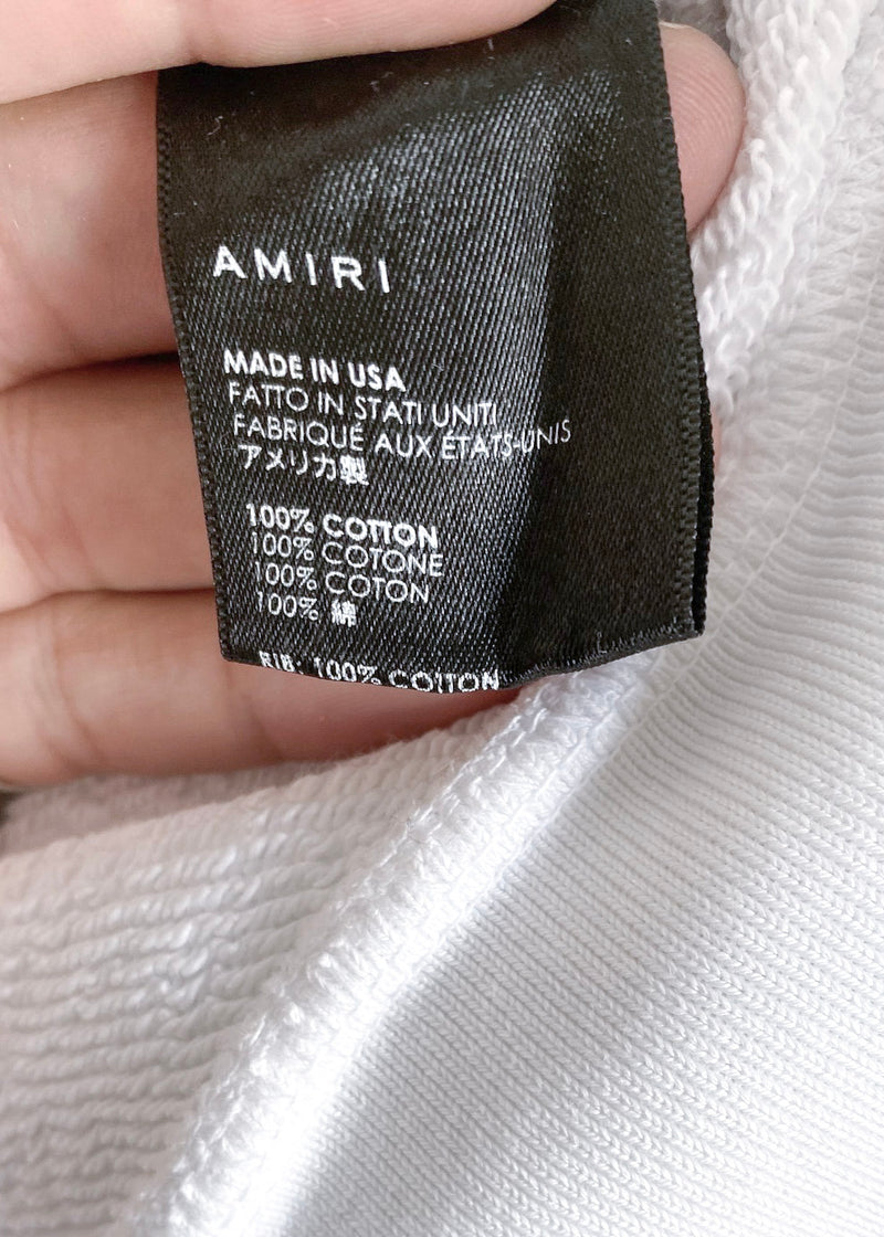 Amiri White Core Black Logo Hoodie